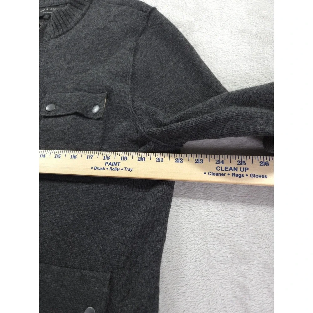 Rag Bone Wool Jacket Mens Large Full Zip Utility Field Snap Button - Picture 5 of 7